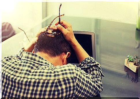 Stressed man not enjoying his free time