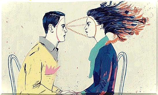 Man and woman staring into each other's eyes