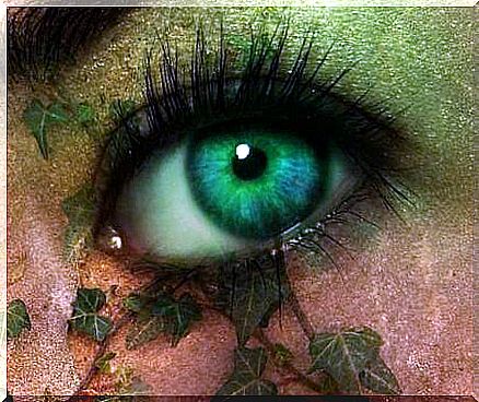 eyes with leaves