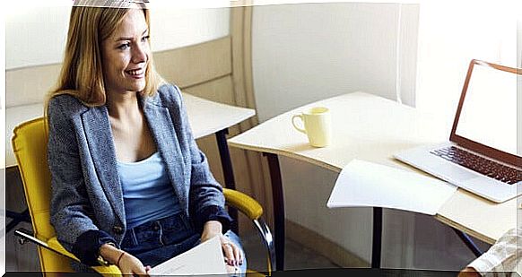 woman doing job interview