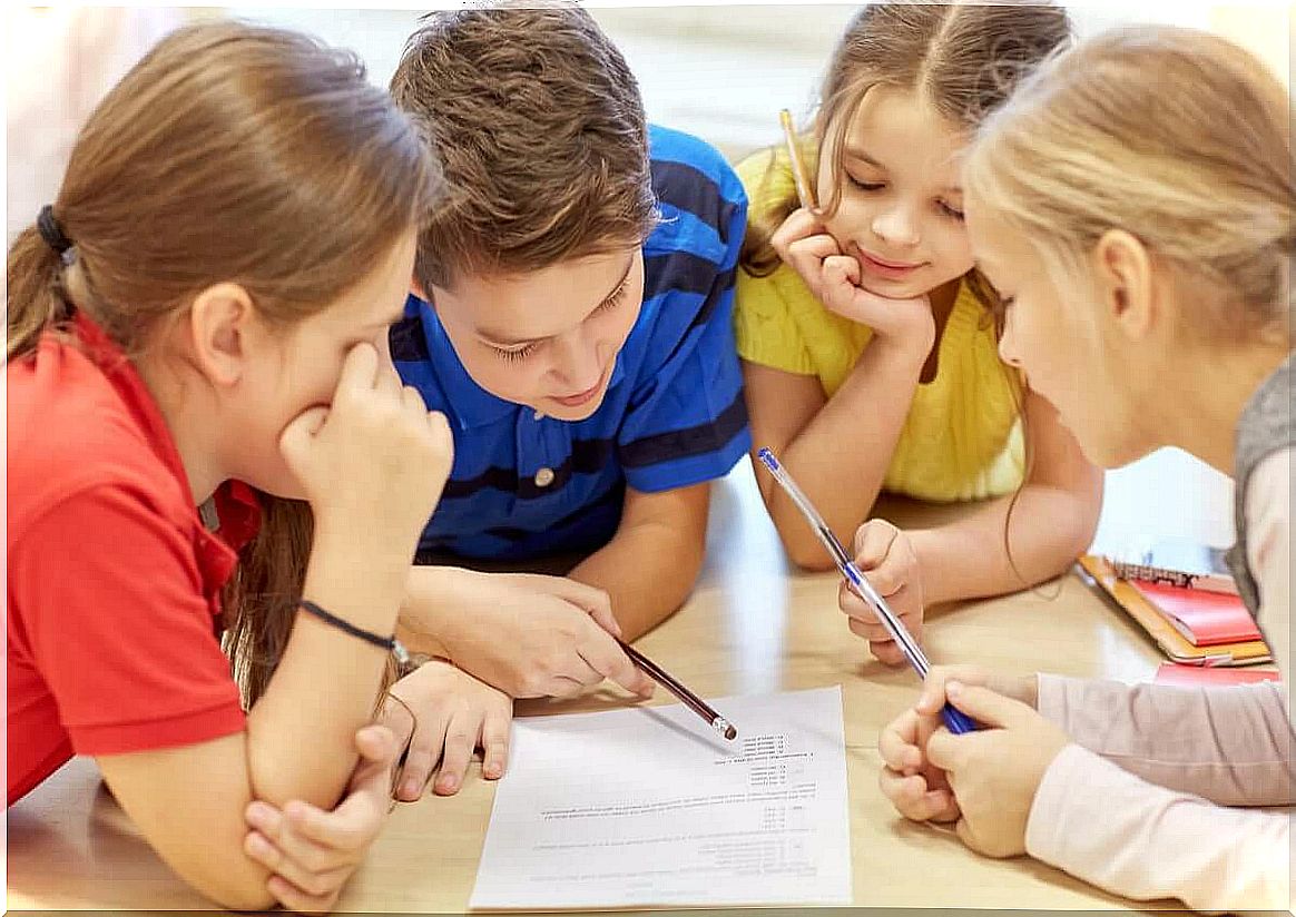 children in classroom