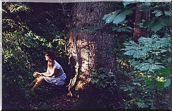 woman in the forest