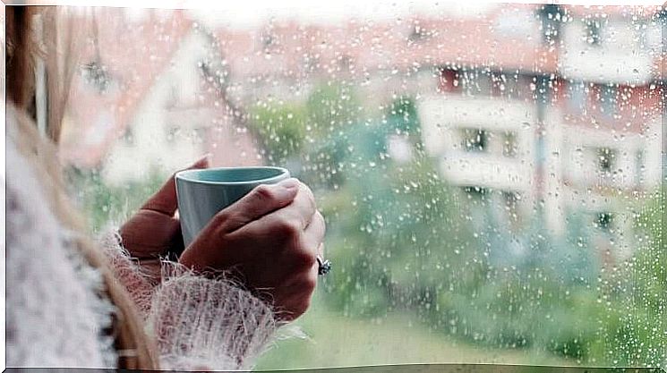 Enjoy the sound of rain with a cup of tea