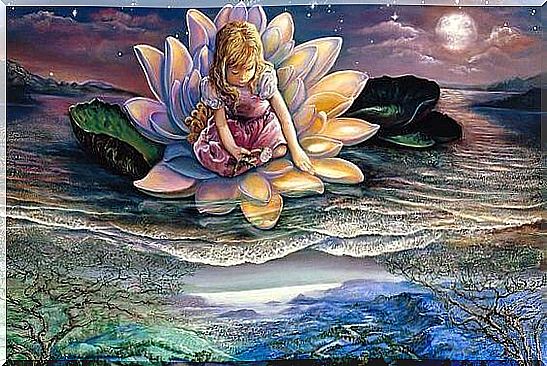 girl in lotus flower